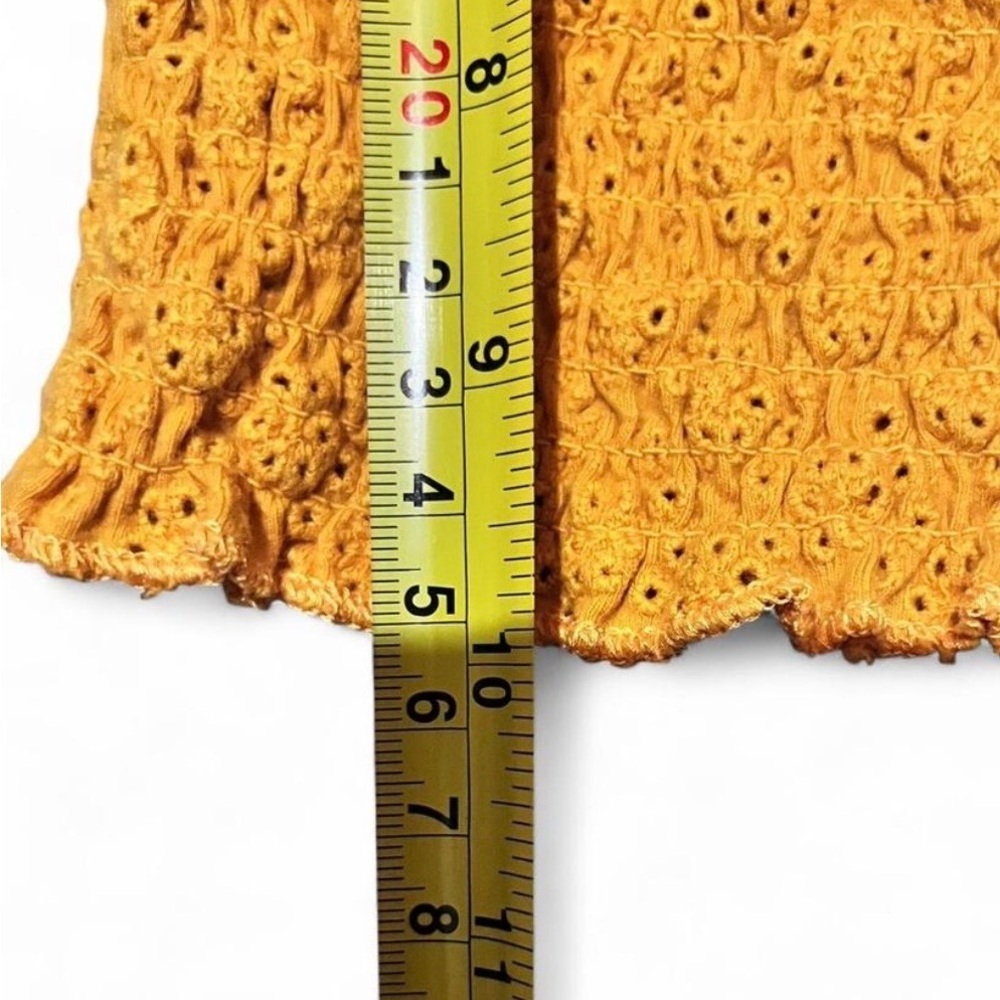 Go Wild Women’s Mustard Eyelet Crop Top - Picture 5 of 7